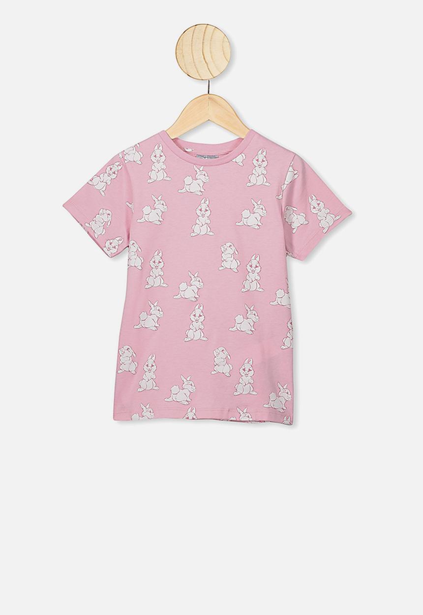 Cotton On - Lux short sleeve tee - pink & white 