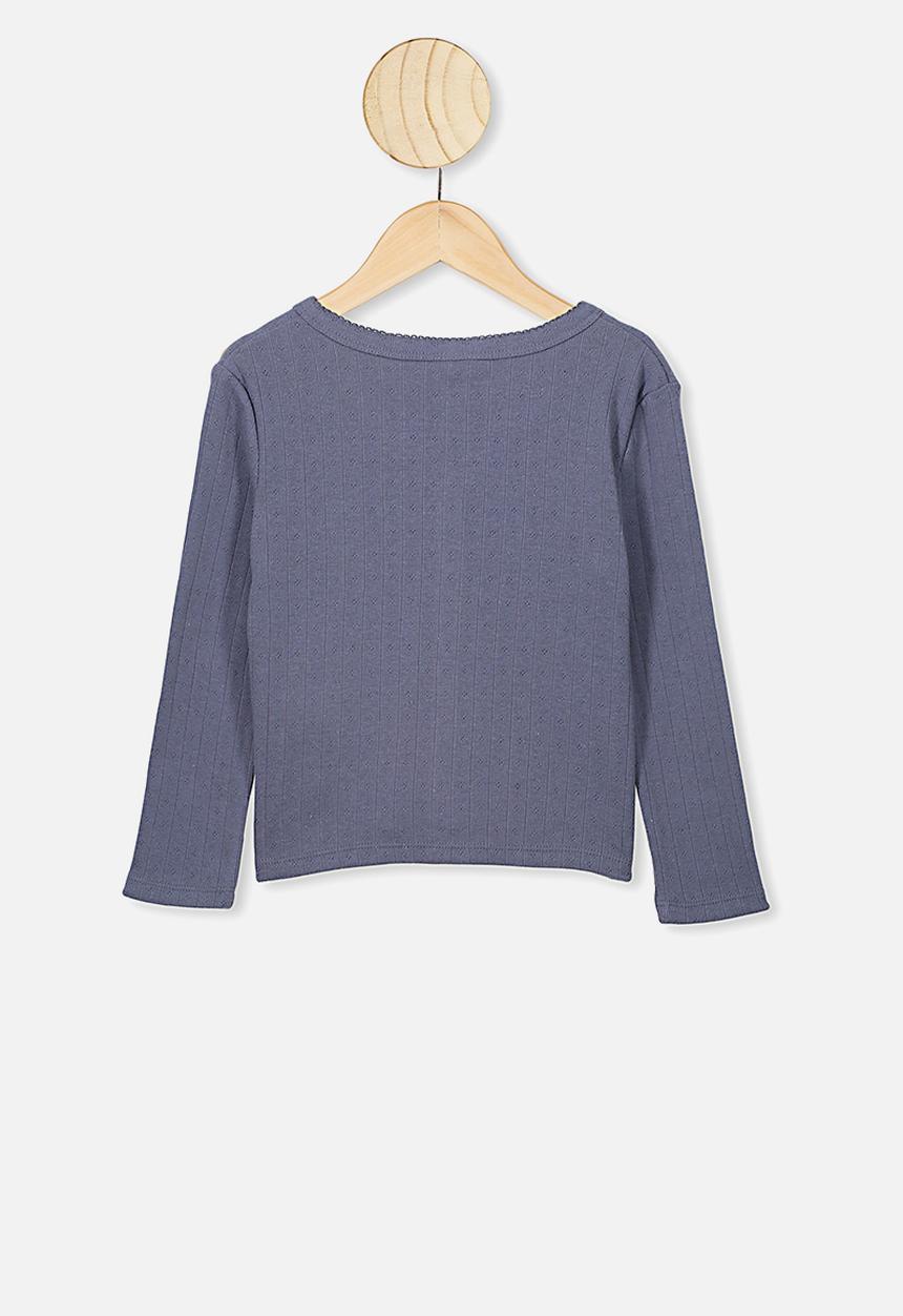 Cotton On - Bessie button through top - vintage navy