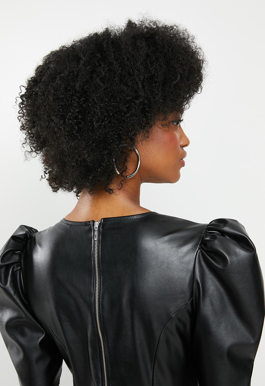 Blake - Pleather mini dress - black