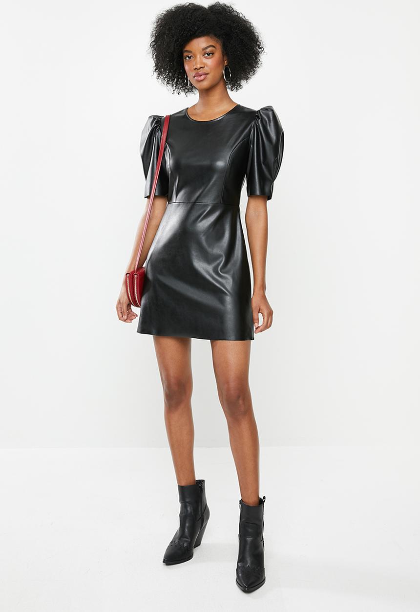 Blake - Pleather mini dress - black