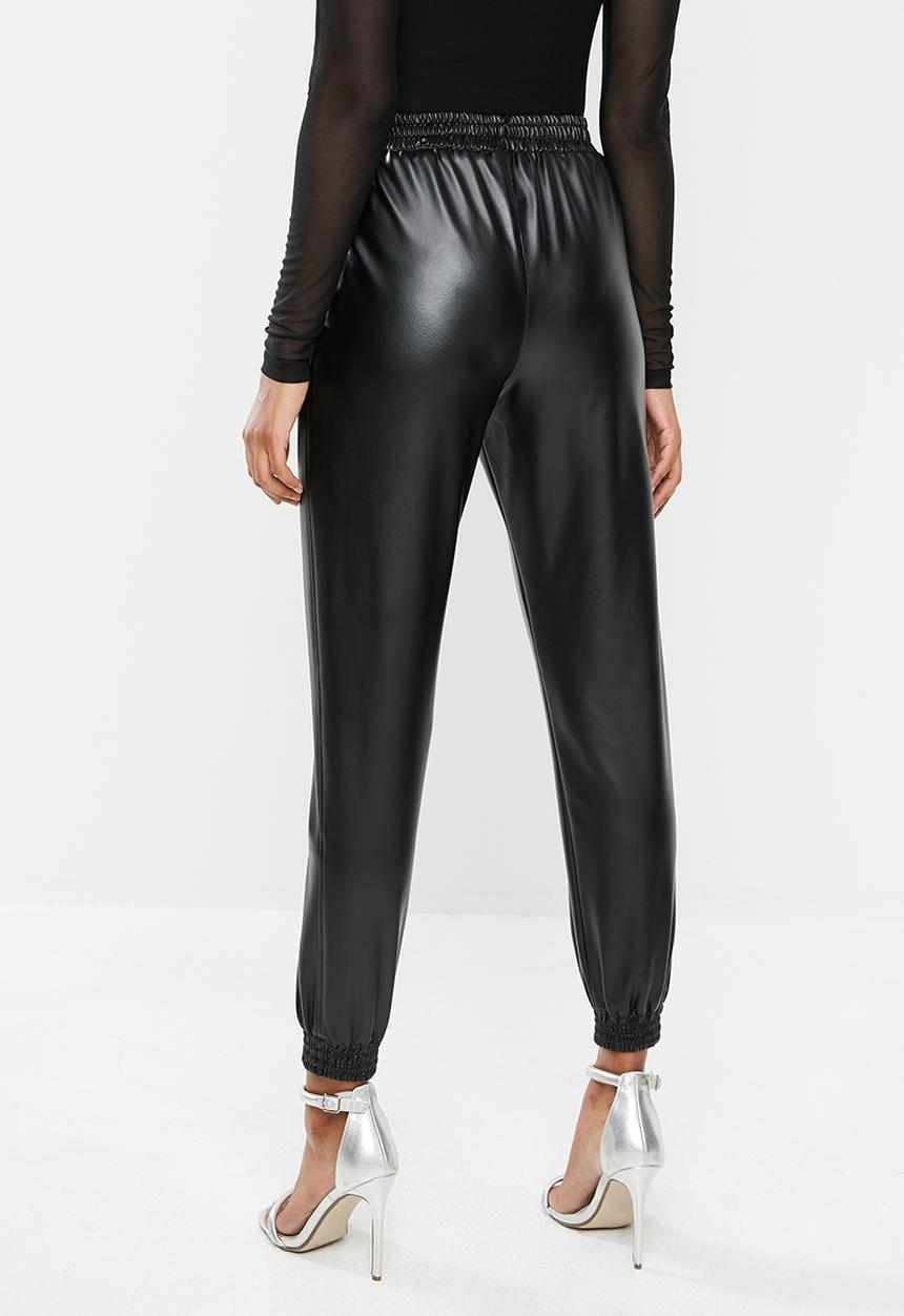 Blake - Pu jogger pant - black
