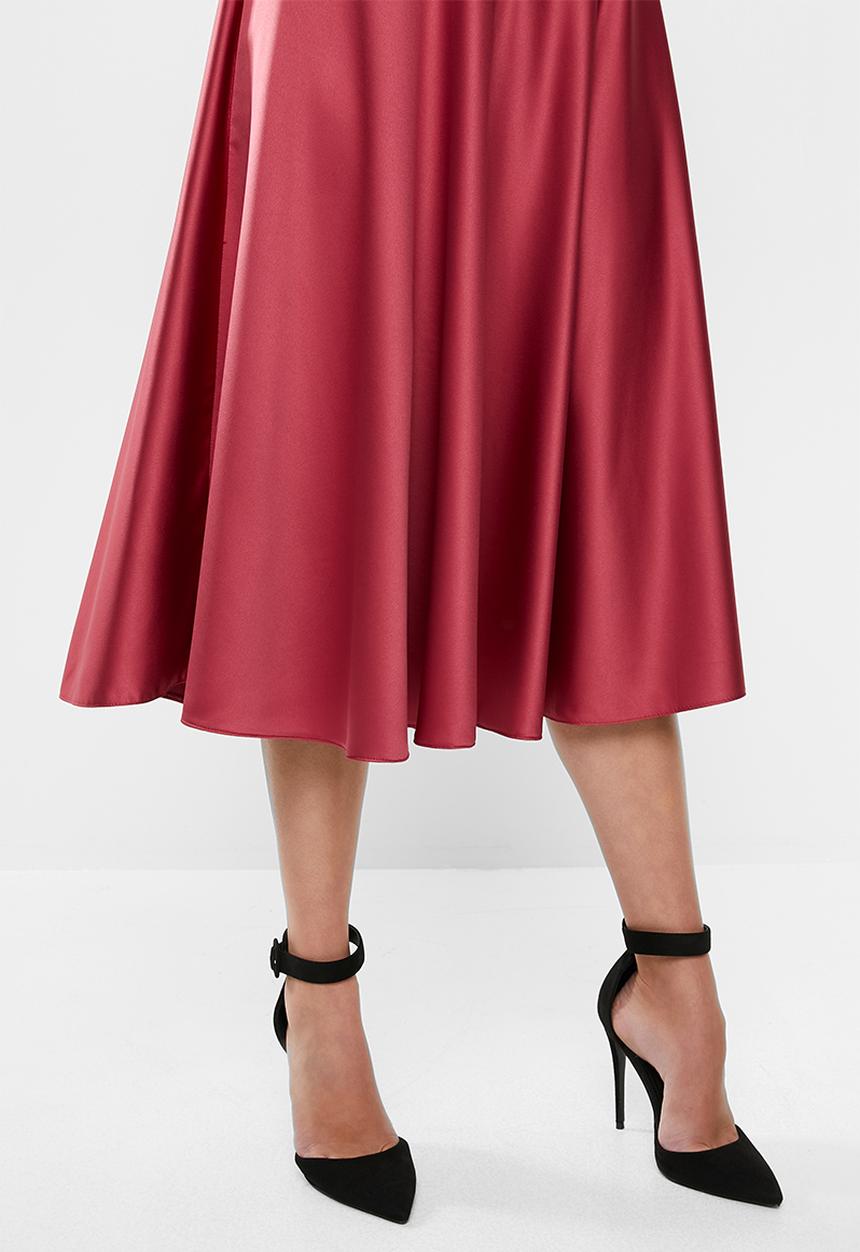 MILLA - Circle midi skirt - red clay