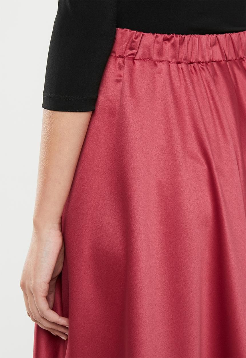 MILLA - Circle midi skirt - red clay