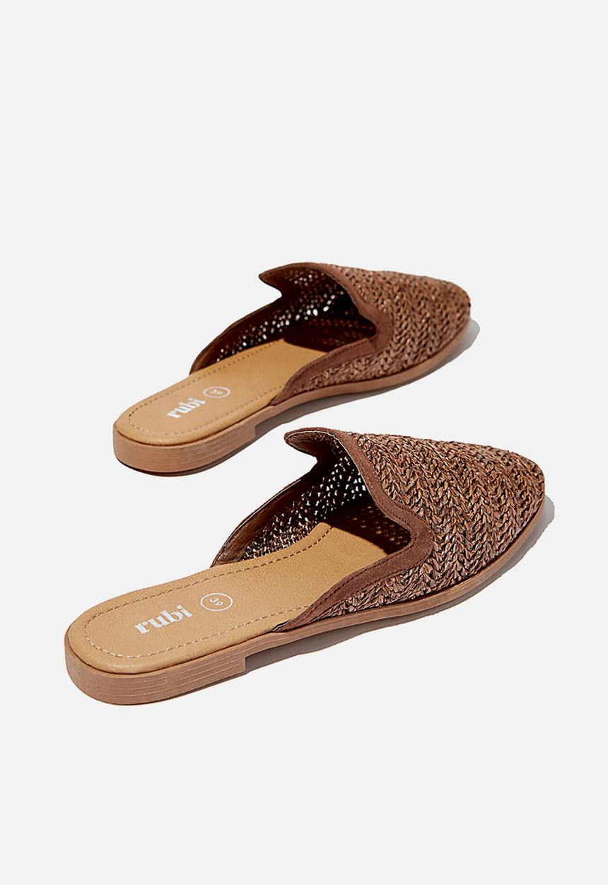 Cotton On - Shade raffia mule - chocolate