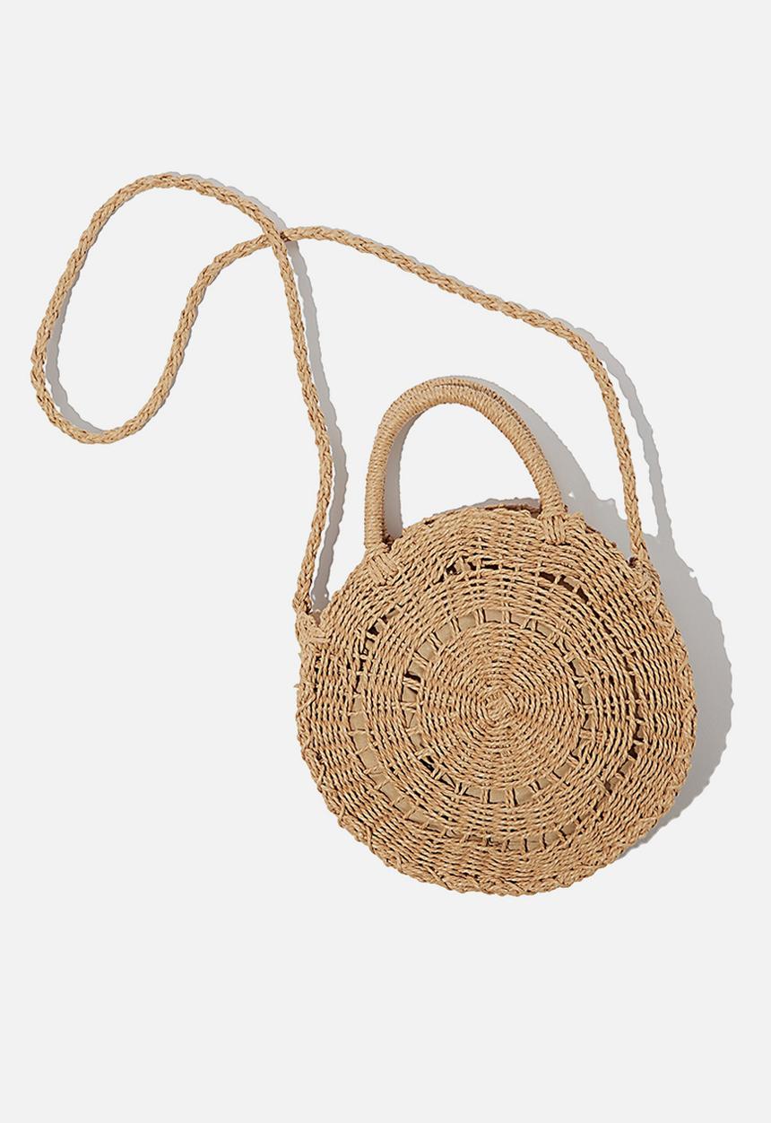 Rubi - Summer love woven circle bag - natural