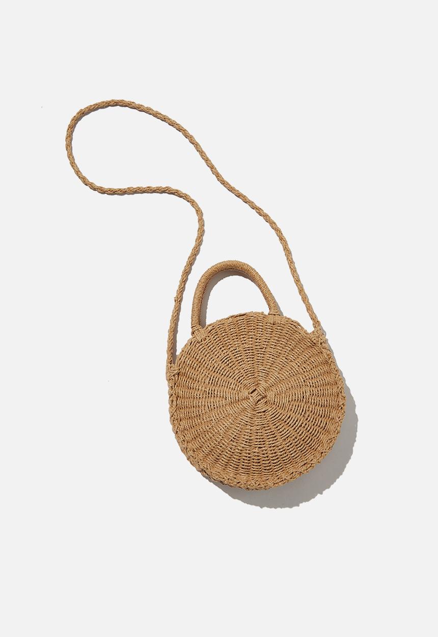 Rubi - Summer love woven circle bag - natural