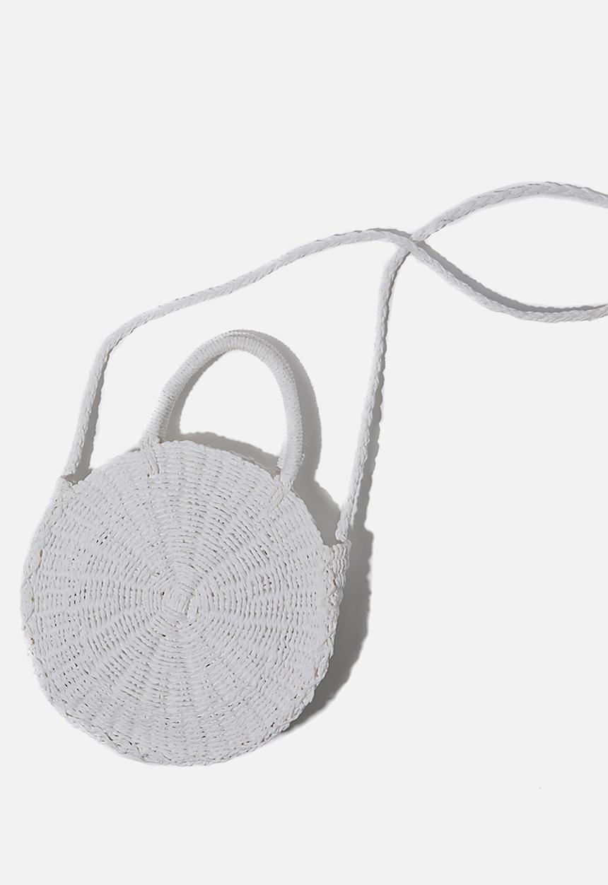 Rubi - Summer love woven circle bag - white
