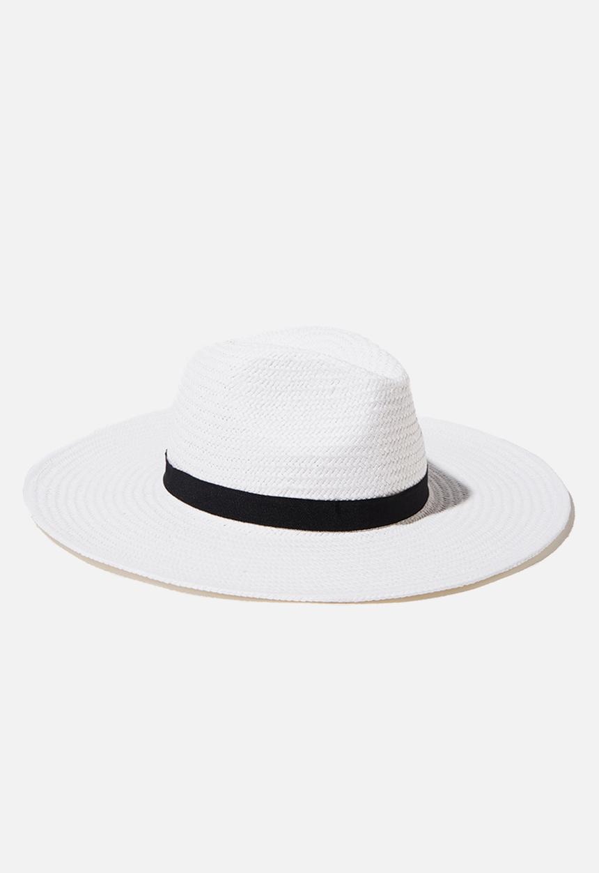 Rubi - Sabrina straw panama hat - white