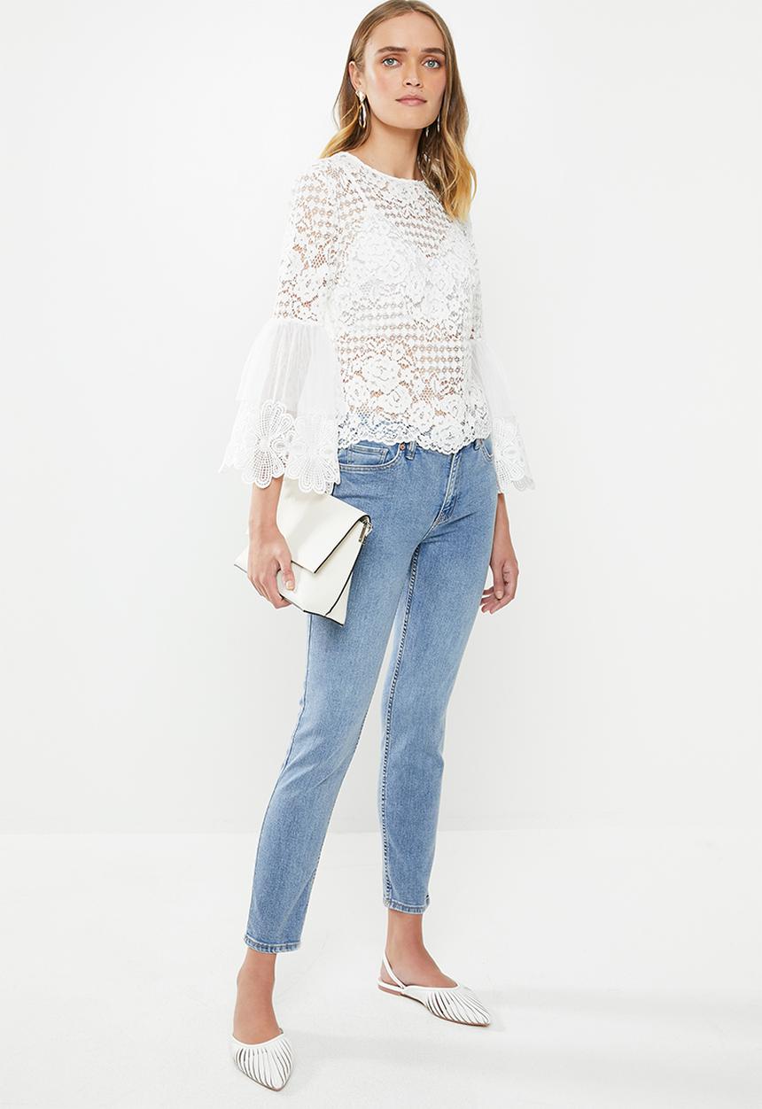 MILLA - Corded lace blouse - ivory