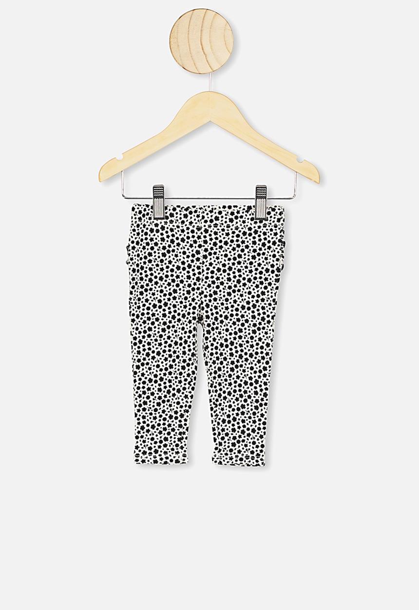 Cotton On - Quinn ruffle leggings - black & white 