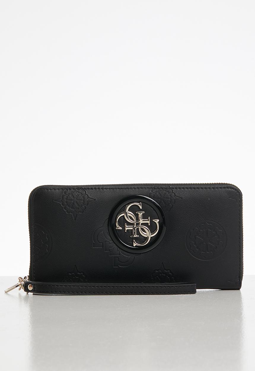GUESS - Open road slg large zip around - black