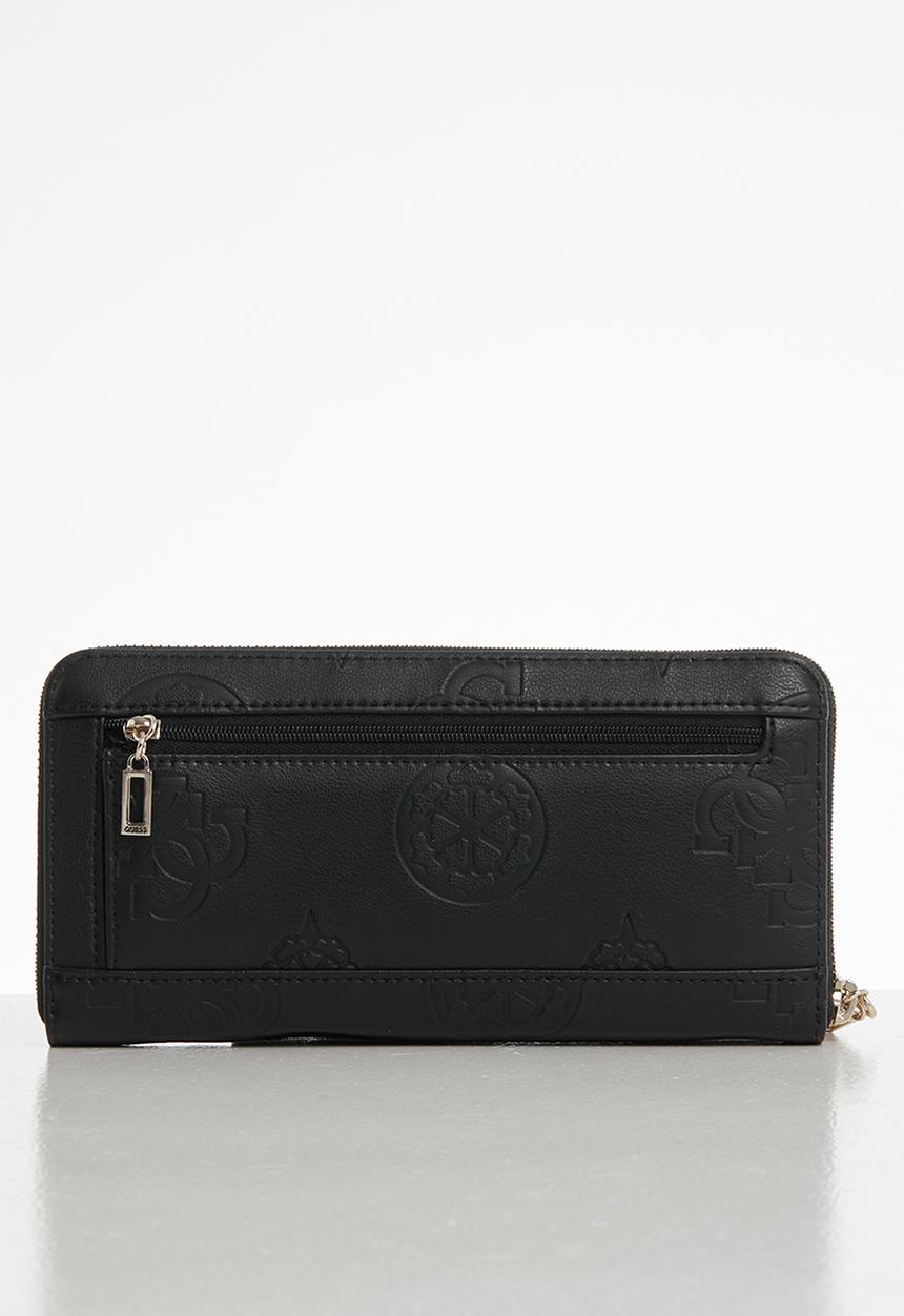 GUESS - Open road slg large zip around - black