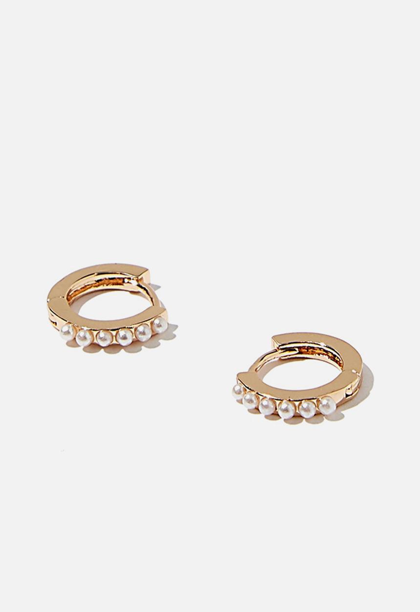 Rubi - Ear party huggie hoops  - gold 