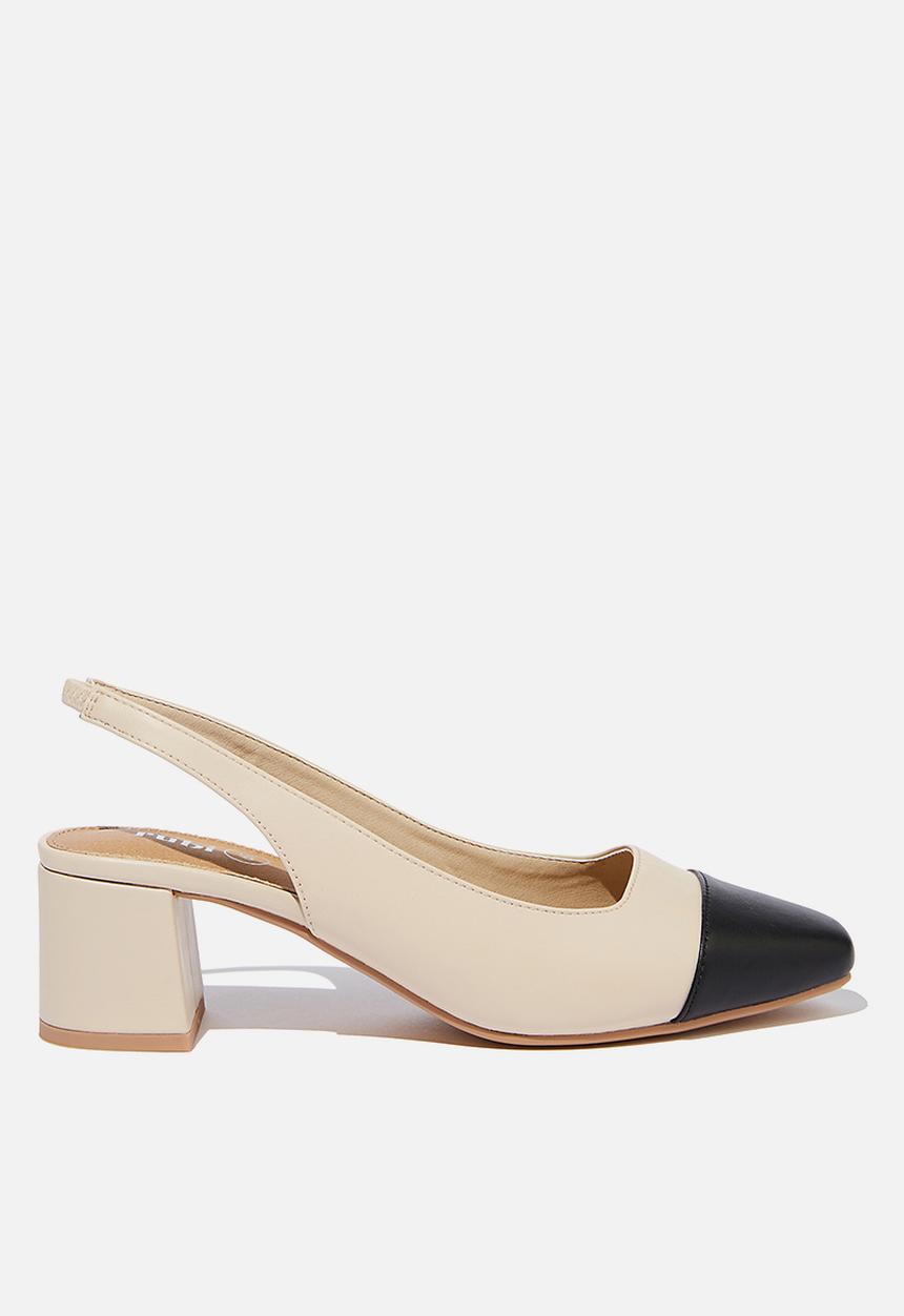 Cotton On - Lucia low block heel - pale taupe black