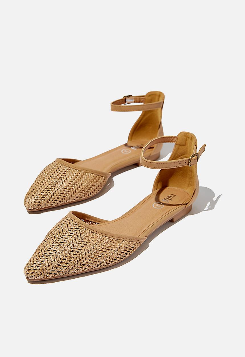 Cotton On - Naomi ankle strap - tan raffia