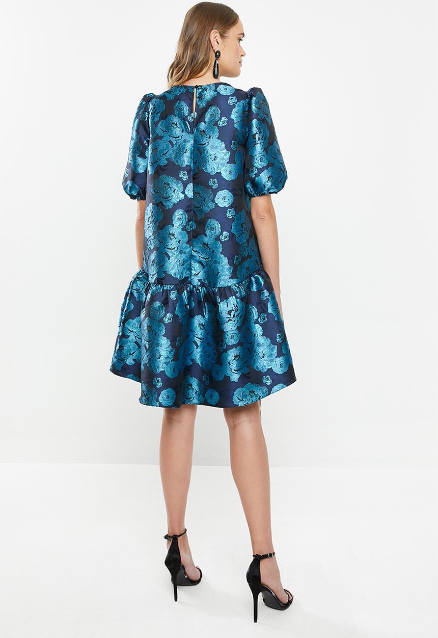 MILLA - Puff sleeve mini dress - blue floral