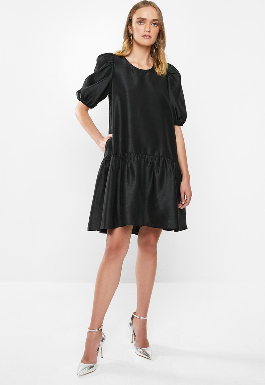 MILLA - Puff sleeve mini dress - black