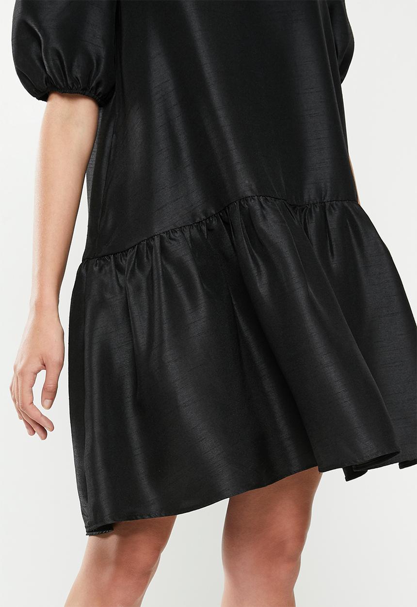 MILLA - Puff sleeve mini dress - black