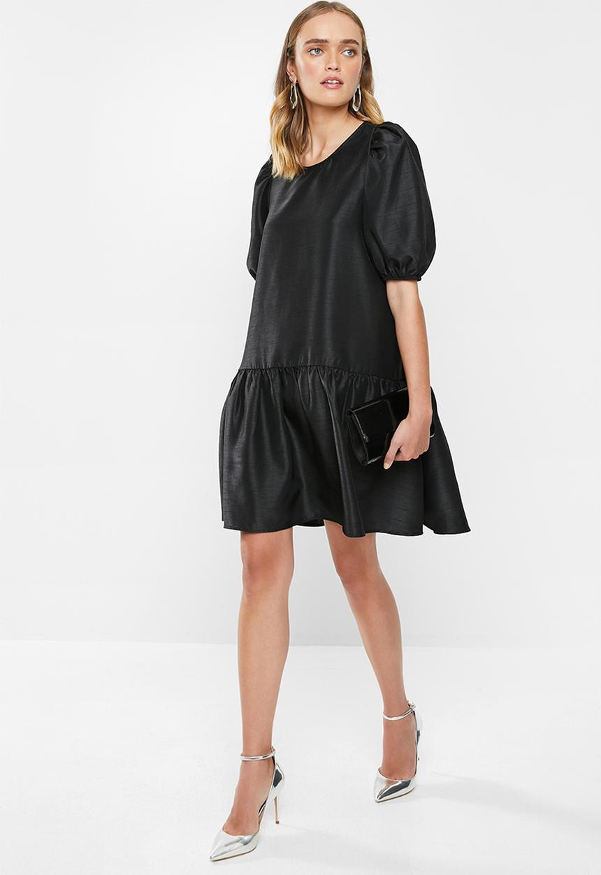 MILLA - Puff sleeve mini dress - black