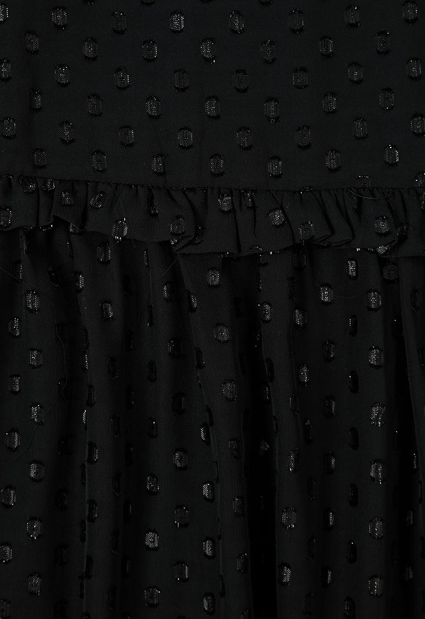 VELVET - Tiered midi dress - black