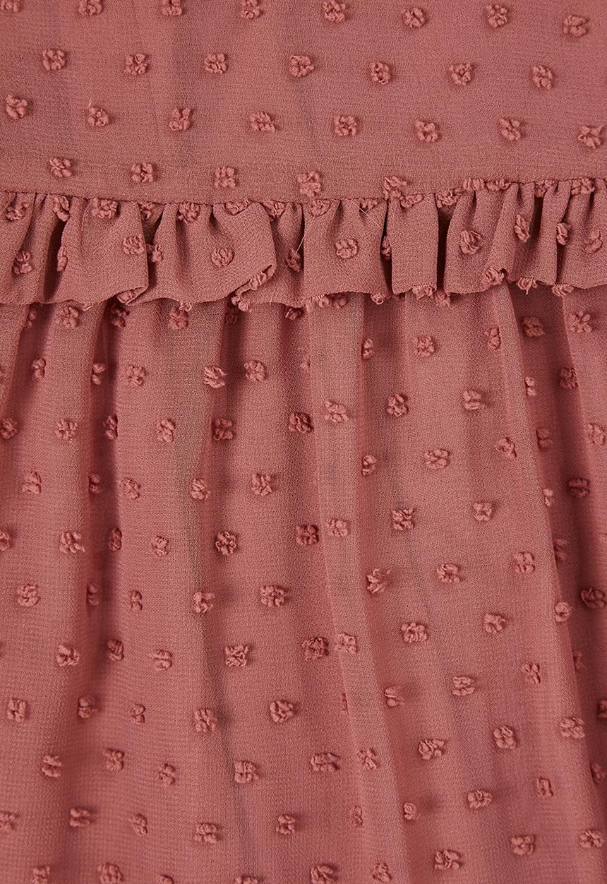 VELVET - Tiered midi dress - rose