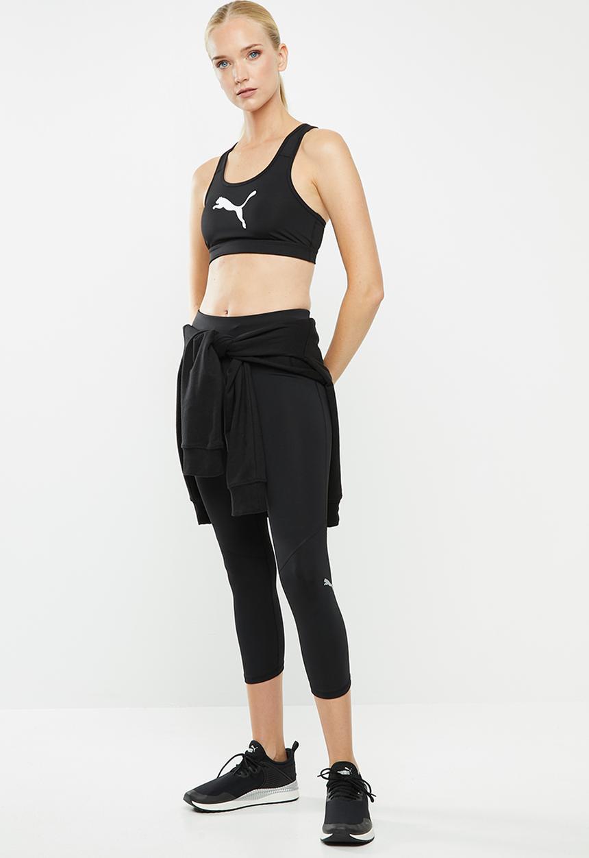 PUMA - 4 Keeps logo sports bra - black & white