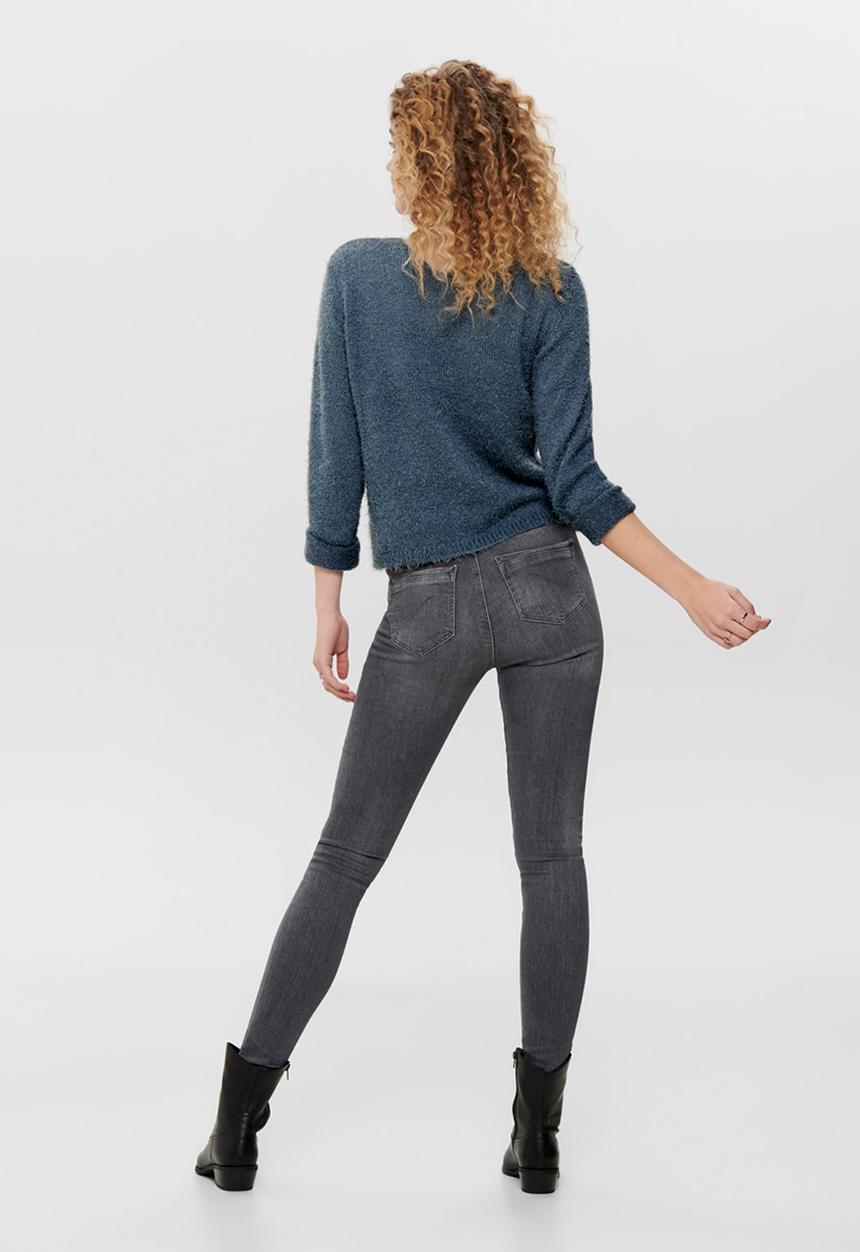 Jacqueline de Yong - Cheer long sleeve v-neck pullover - navy