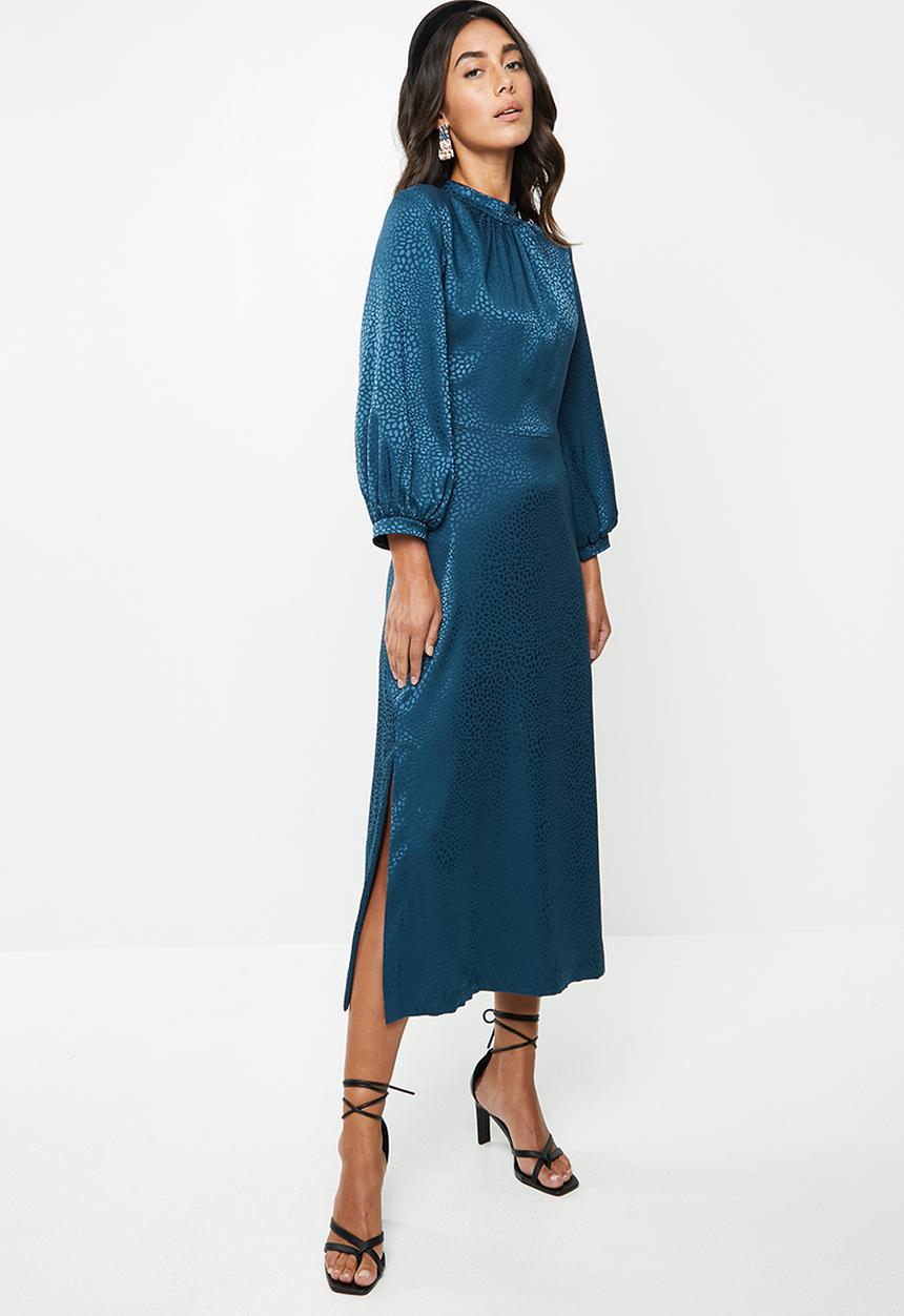 VELVET - Satin midi dress - ash blue