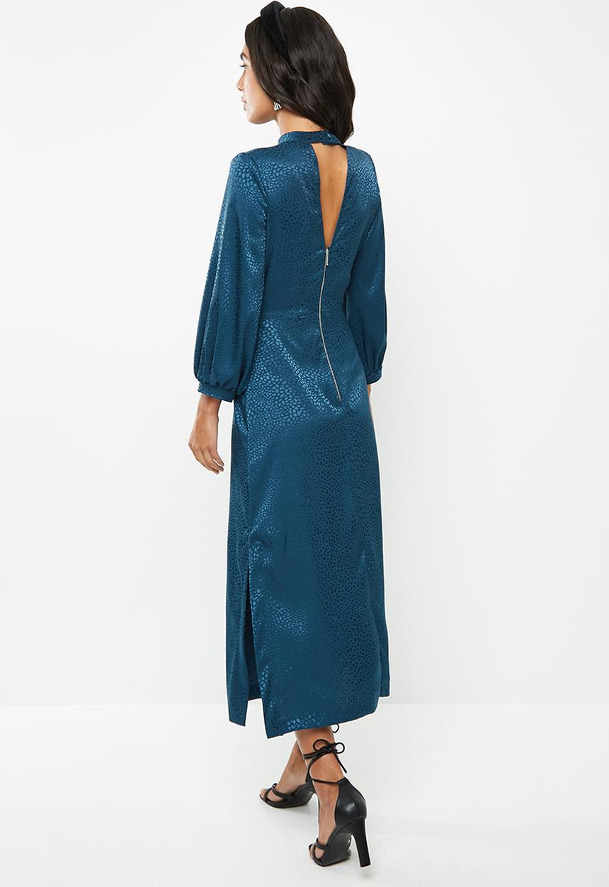 VELVET - Satin midi dress - ash blue