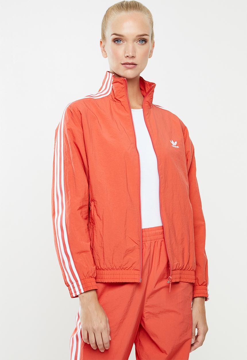 adidas Originals - Adicolour lock up track top - orange & white