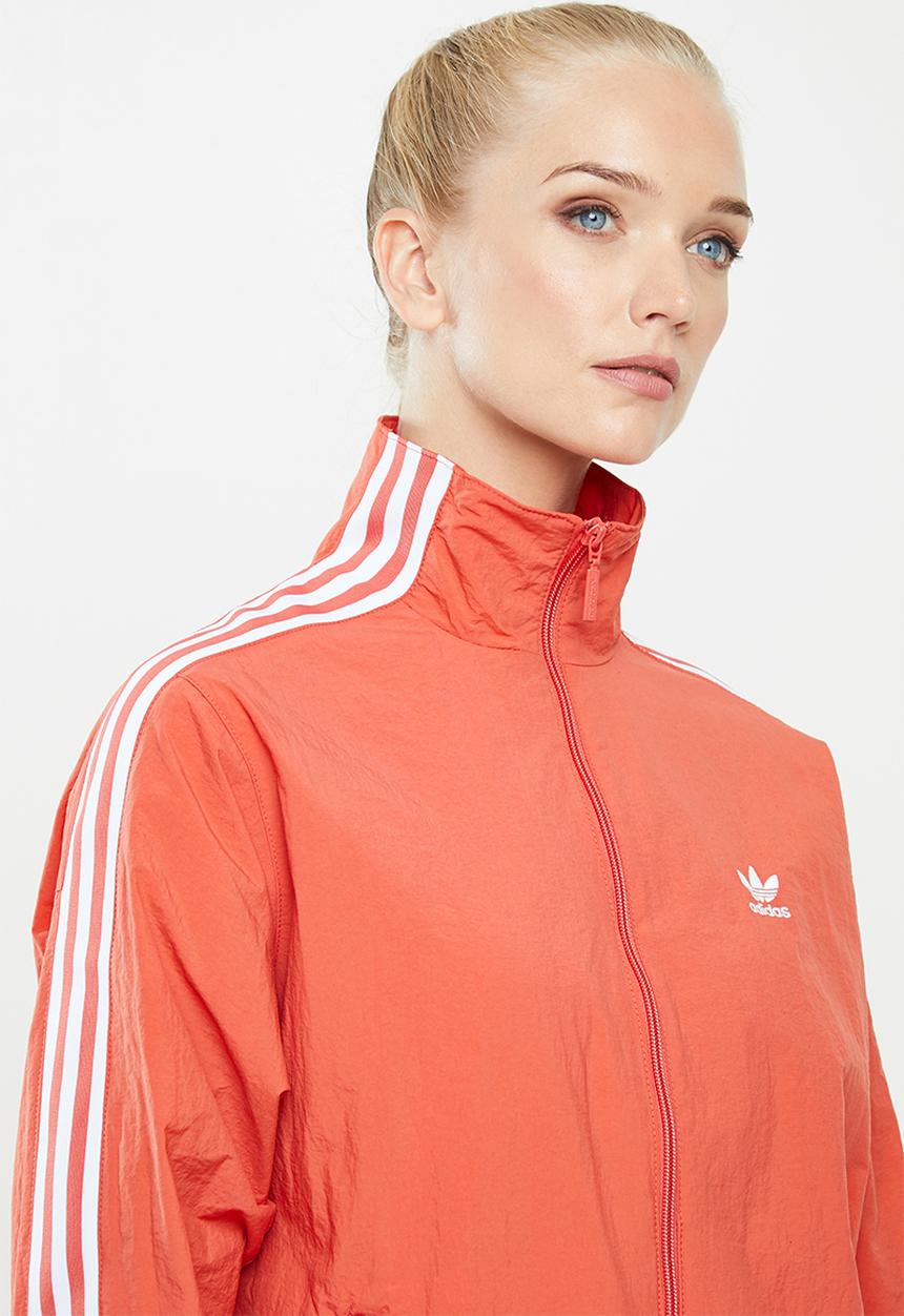 adidas Originals - Adicolour lock up track top - orange & white