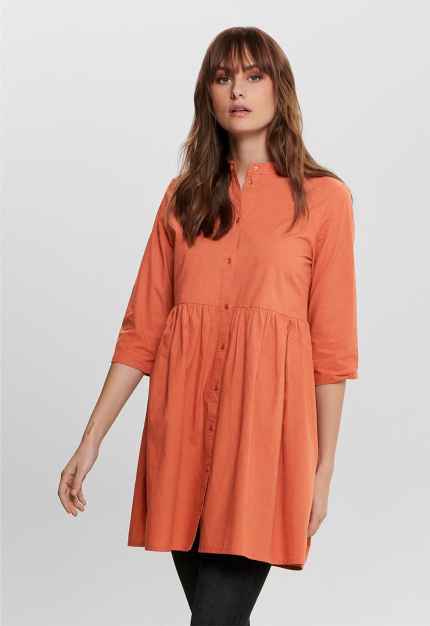 Jacqueline de Yong - Ulle 3/4 shirt dress - orange 