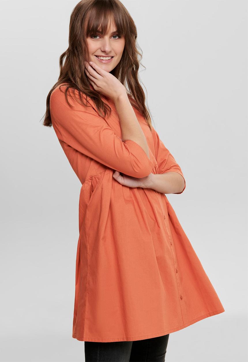 Jacqueline de Yong - Ulle 3/4 shirt dress - orange 