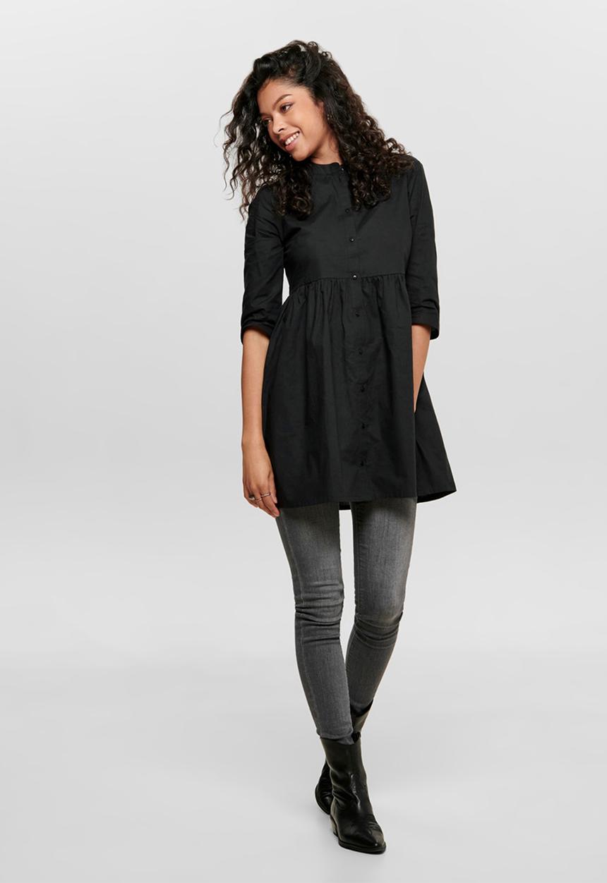 Jacqueline de Yong - Ulle 3/4 shirt dress - black