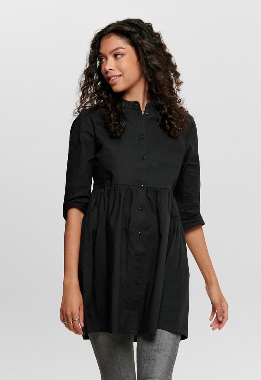Jacqueline de Yong - Ulle 3/4 shirt dress - black