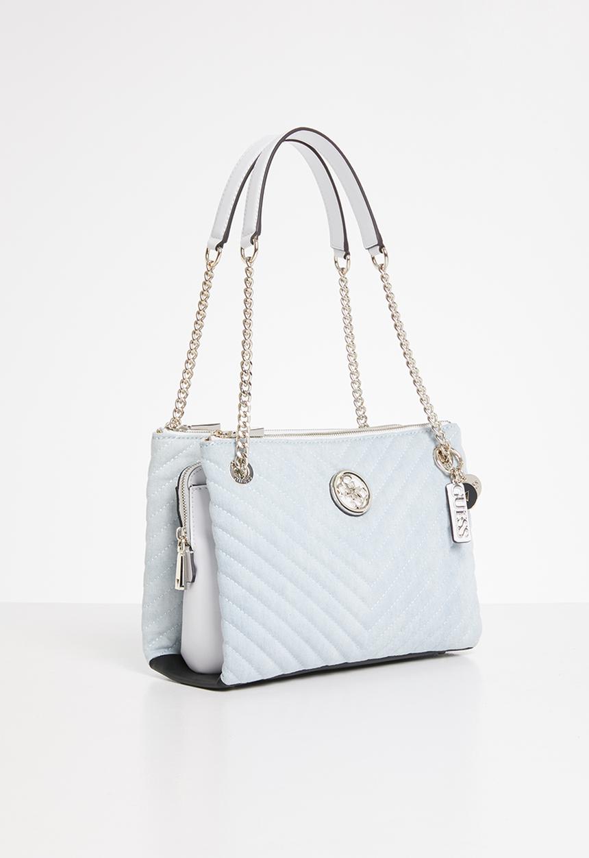 GUESS - Blakely status luxe satchel - blue & white 