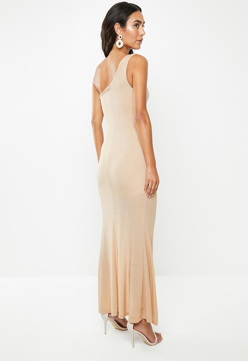 VELVET - Asymmetric metallic maxi - cuban sand