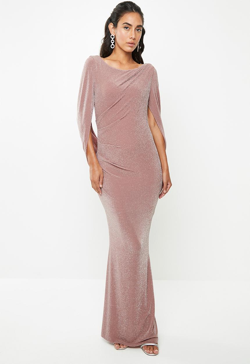 VELVET - Cape back maxi dress - rose tan