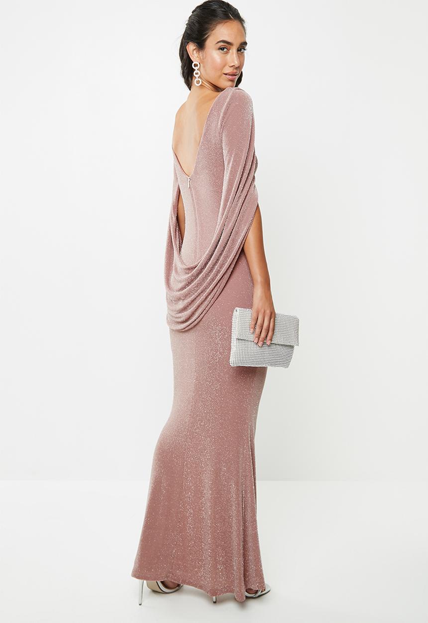 VELVET - Cape back maxi dress - rose tan