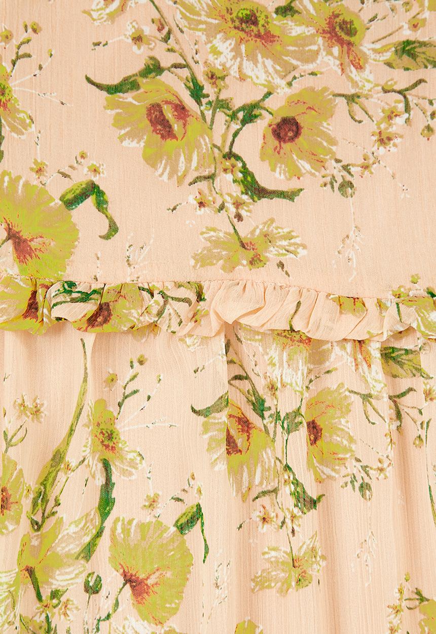VELVET - Floral midi dress - peach