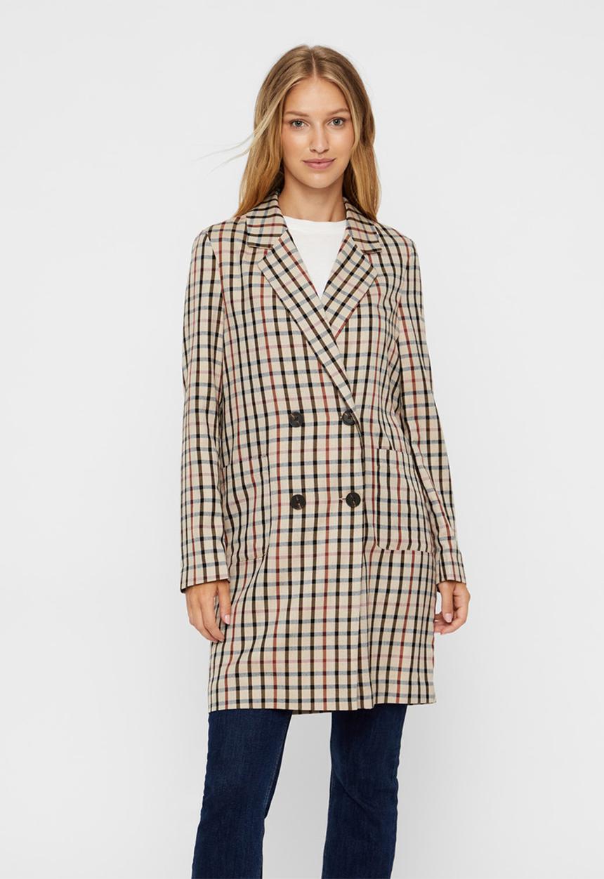 Vero Moda - Maja check blazer - beige & brown 