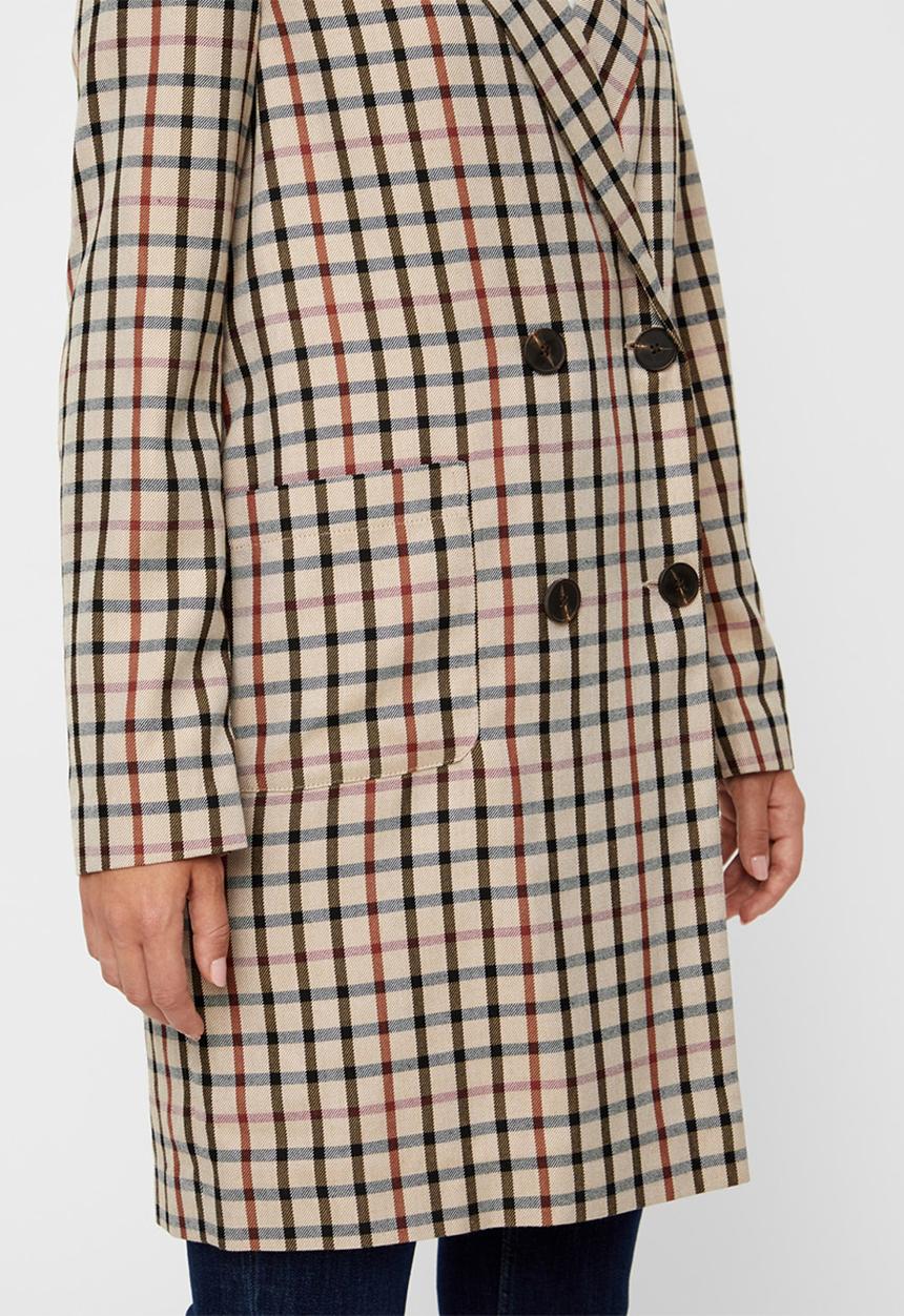 Vero Moda - Maja check blazer - beige & brown 