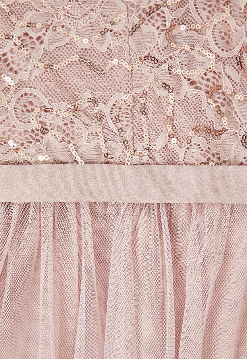 VELVET - Cape sleeve maxi dress - pink / lilac