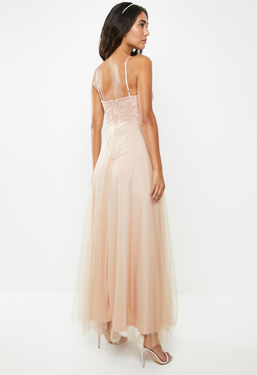 VELVET - Lace cami maxi dress - dusty pink