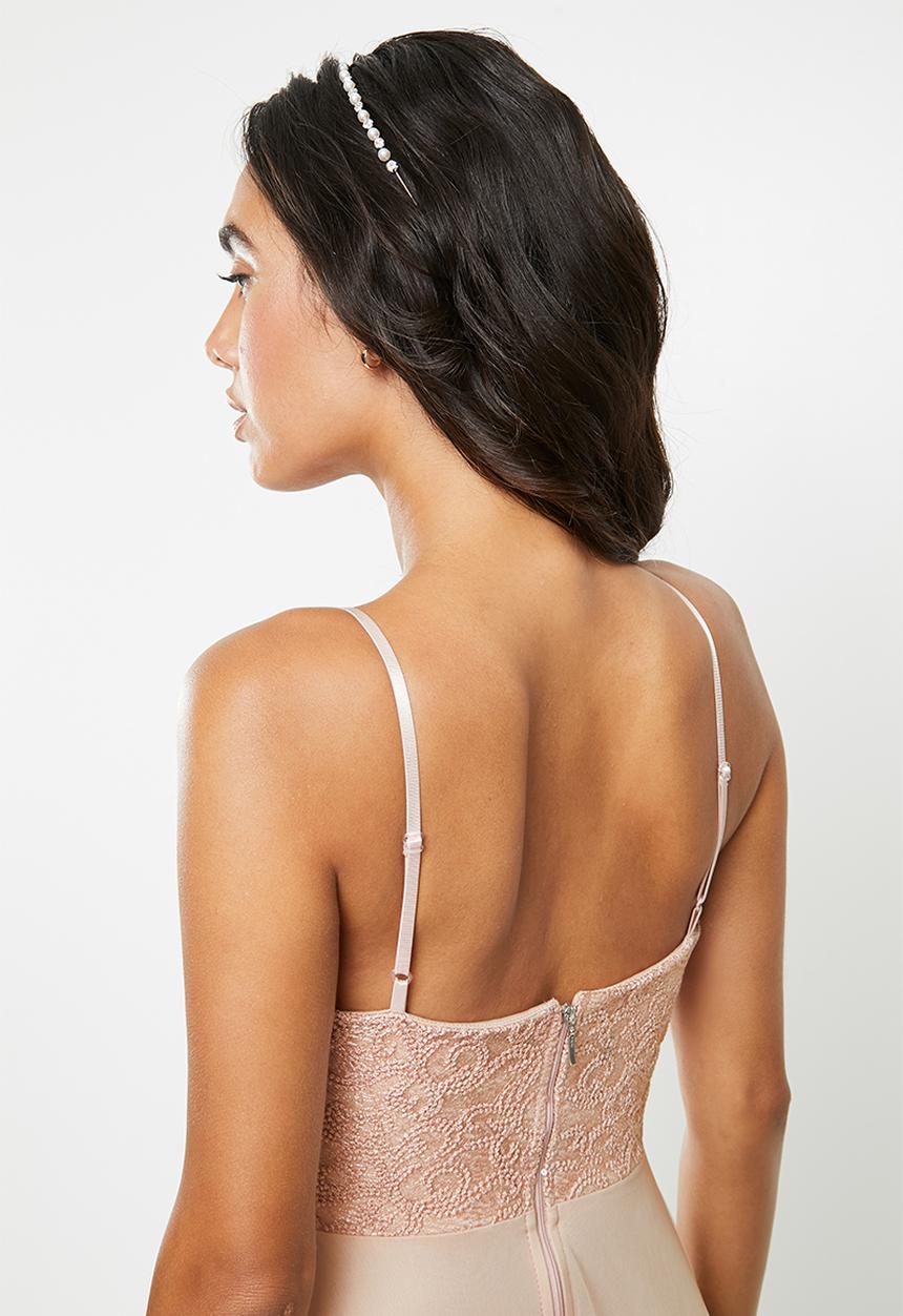 VELVET - Lace cami maxi dress - dusty pink