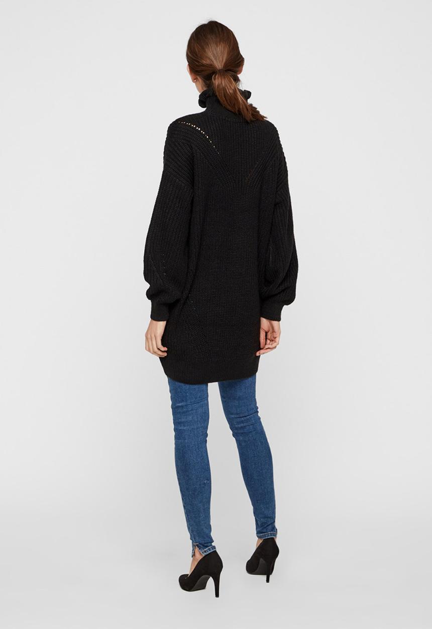 Vero Moda - Glendora siska long sleeve high neck blouse - black