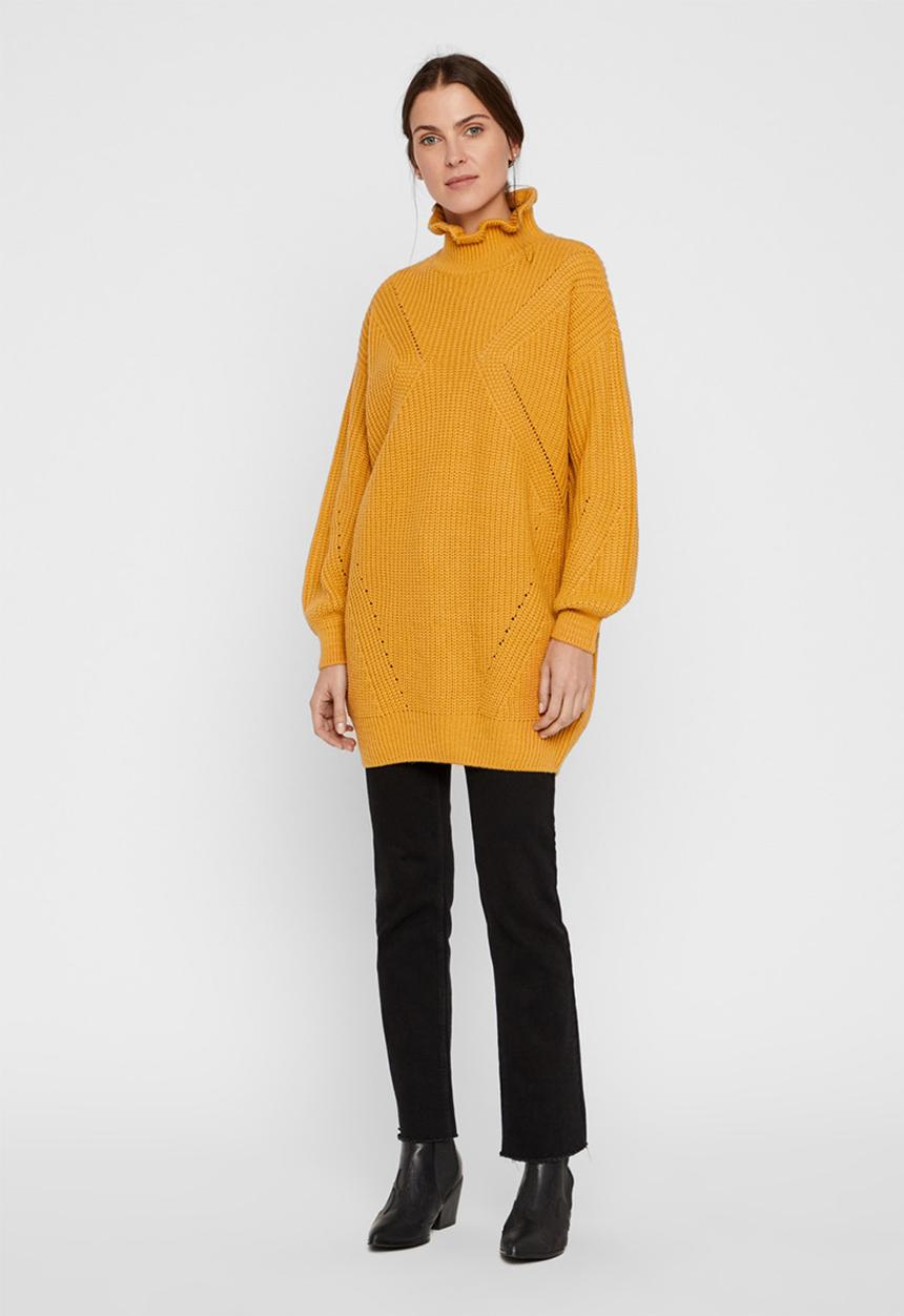 Vero Moda - Glendora siska long sleeve high neck blouse - yellow 