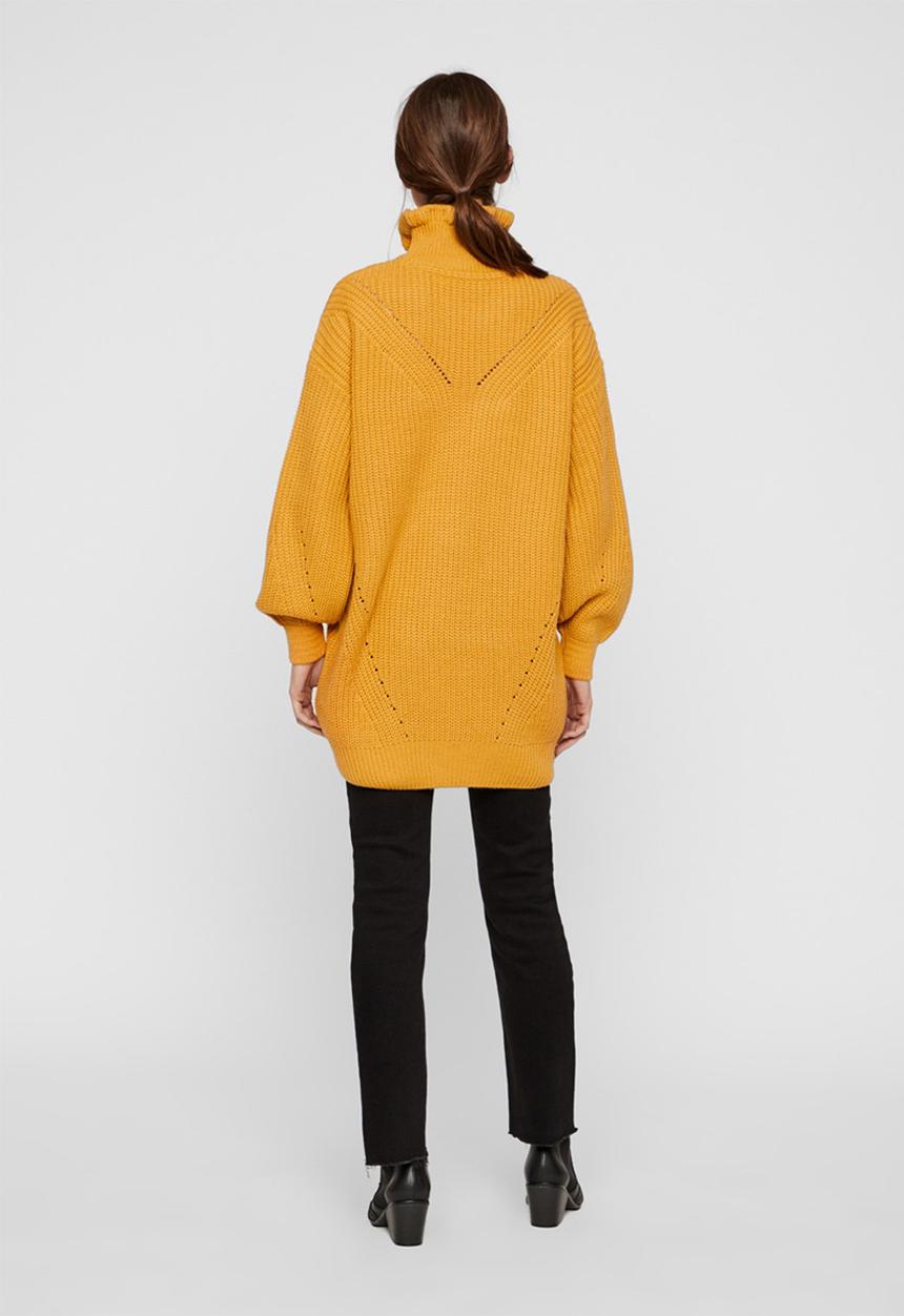 Vero Moda - Glendora siska long sleeve high neck blouse - yellow 