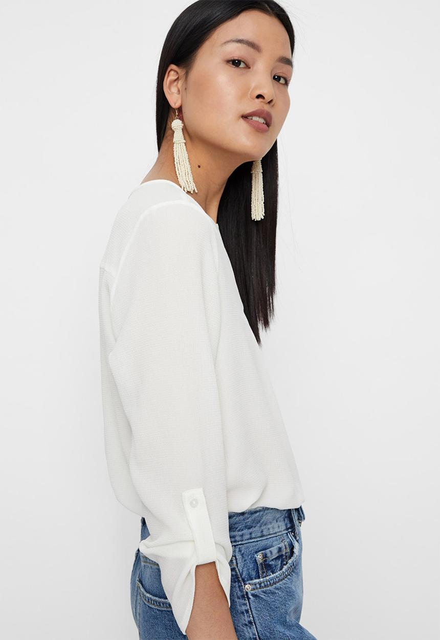 Vero Moda - Sasha 3/4 top - white
