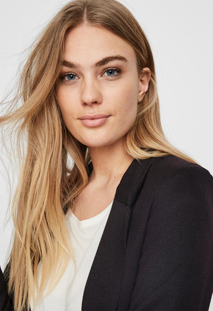 Vero Moda - Aney long sleeve long blazer - black